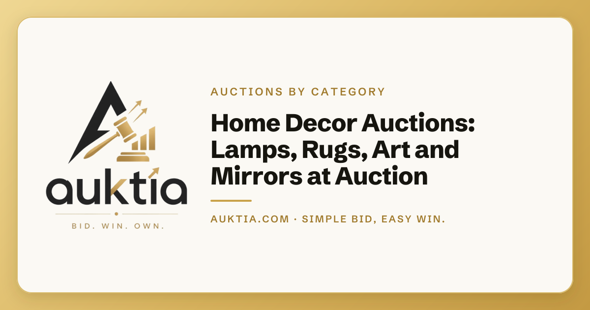 Auktia: Home Decor Auctions: Lamps, Rugs, Art and Mirrors at Auction