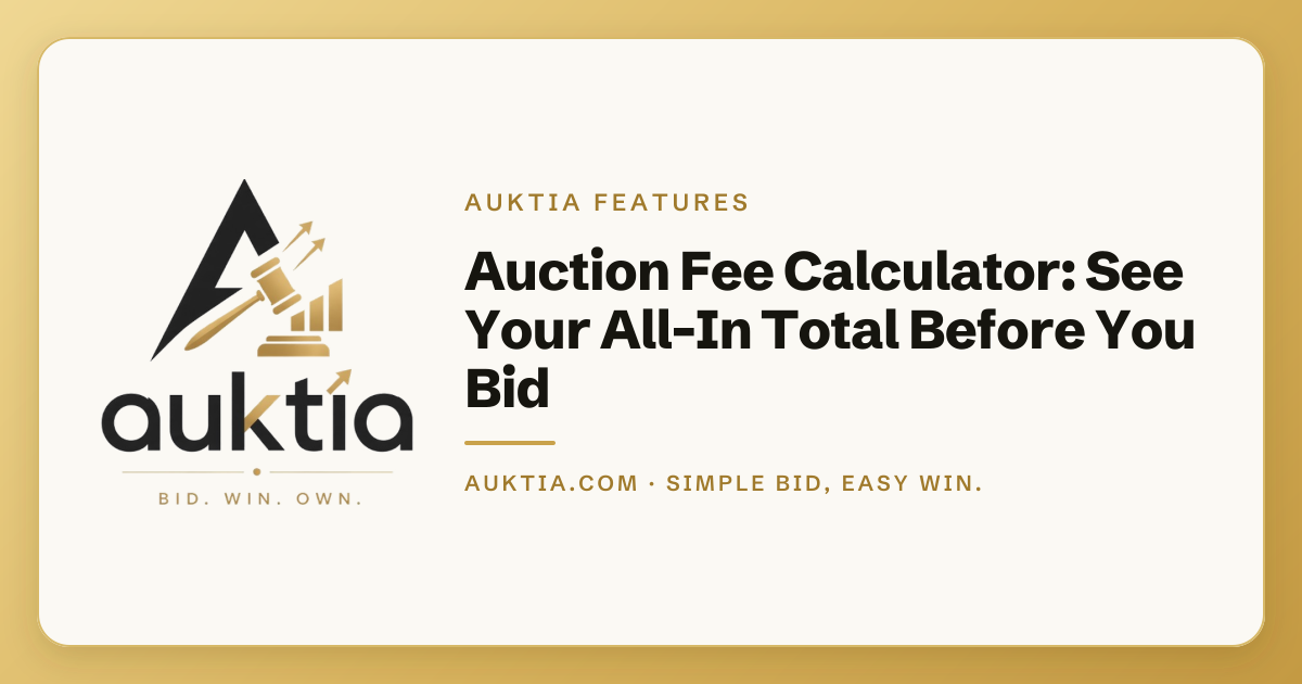 Auktia: Auction Fee Calculator: See Your All-In Total Before You Bid