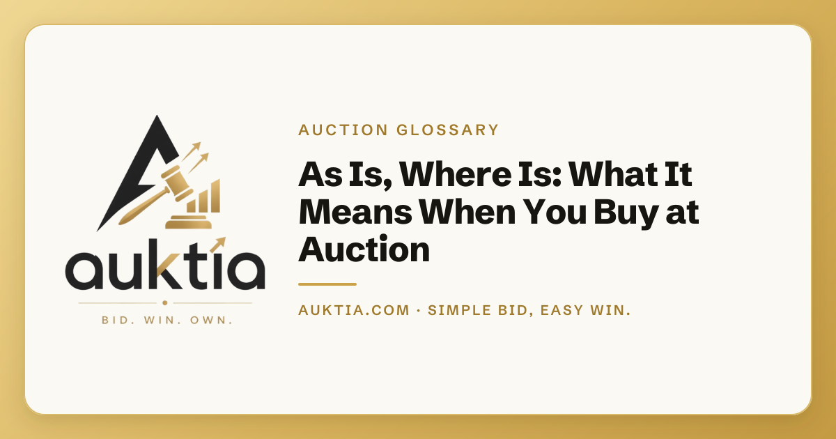 Auktia: As Is, Where Is: What It Means When You Buy at Auction