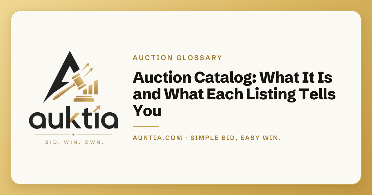 Auktia: Auction Catalog: What It Is and What Each Listing Tells You