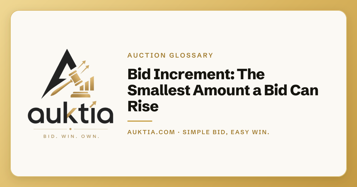 Auktia: Bid Increment: The Smallest Amount a Bid Can Rise