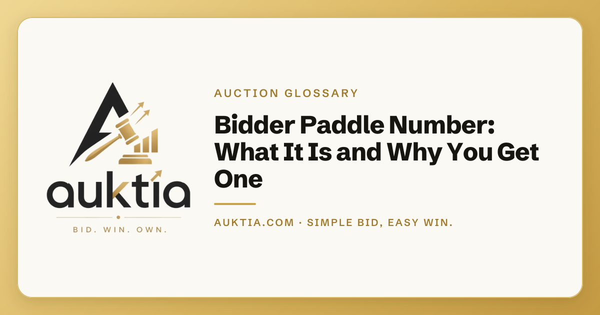 Auktia: Bidder Paddle Number: What It Is and Why You Get One