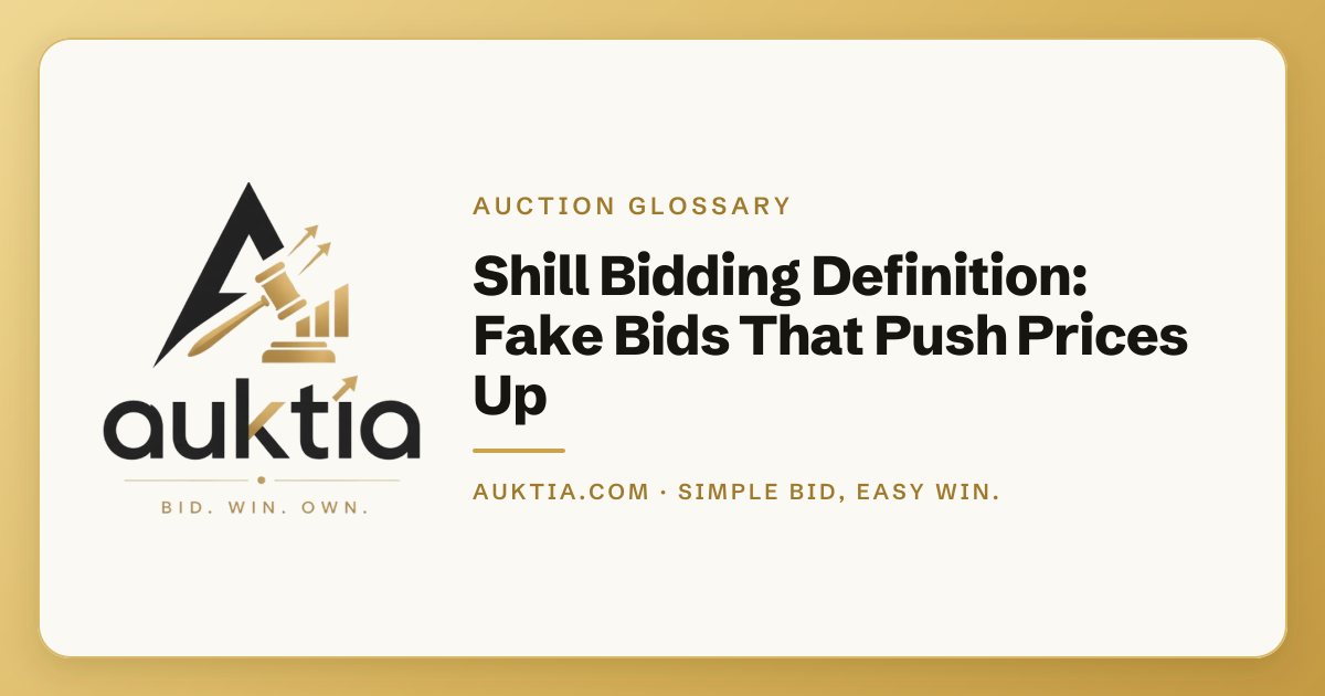 Auktia: Shill Bidding Definition: Fake Bids That Push Prices Up