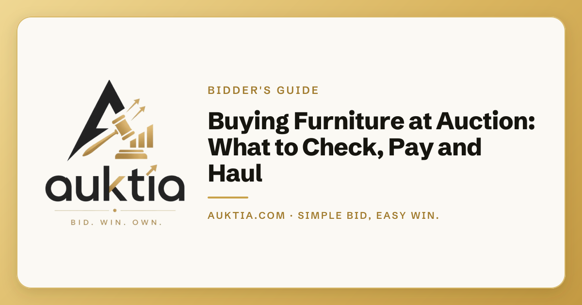 Auktia: Buying Furniture at Auction: What to Check, Pay and Haul