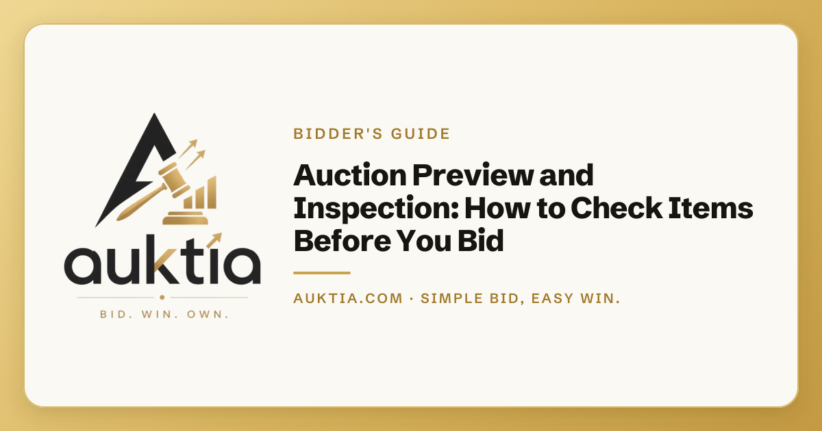 Auktia: Auction Preview and Inspection: How to Check Items Before You Bid