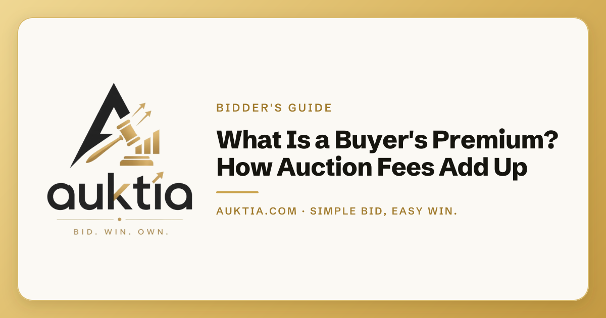 Auktia: What Is a Buyer's Premium? How Auction Fees Add Up