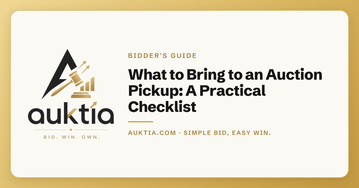 Auktia: What to Bring to an Auction Pickup: A Practical Checklist