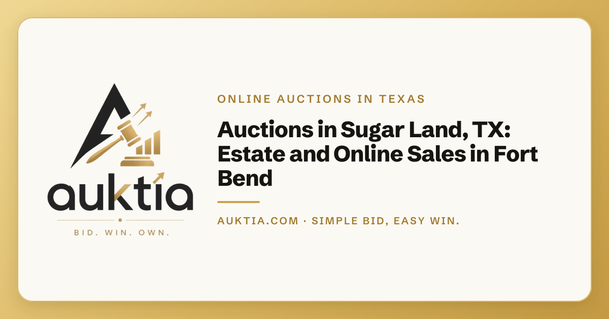 Auktia: Auctions in Sugar Land, TX: Estate and Online Sales in Fort Bend