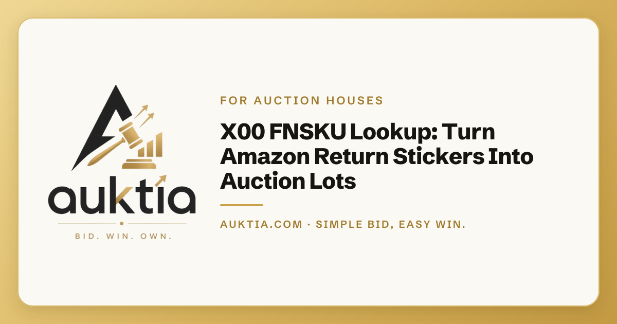 Auktia: X00 FNSKU Lookup: Turn Amazon Return Stickers Into Auction Lots