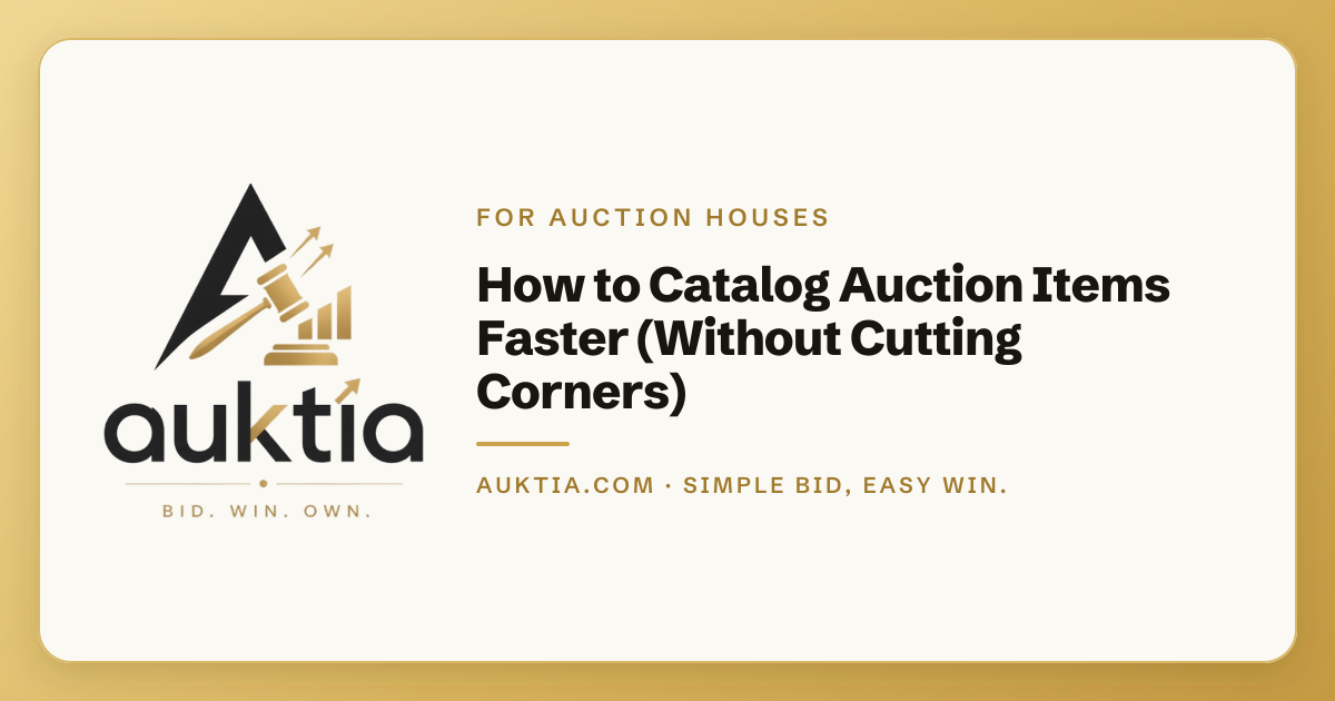 Auktia: How to Catalog Auction Items Faster (Without Cutting Corners)