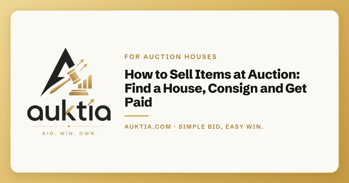 Auktia: How to Sell Items at Auction: Find a House, Consign and Get Paid