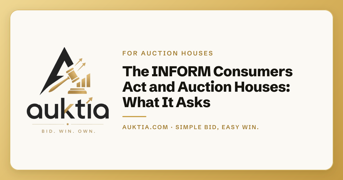 Auktia: The INFORM Consumers Act and Auction Houses: What It Asks