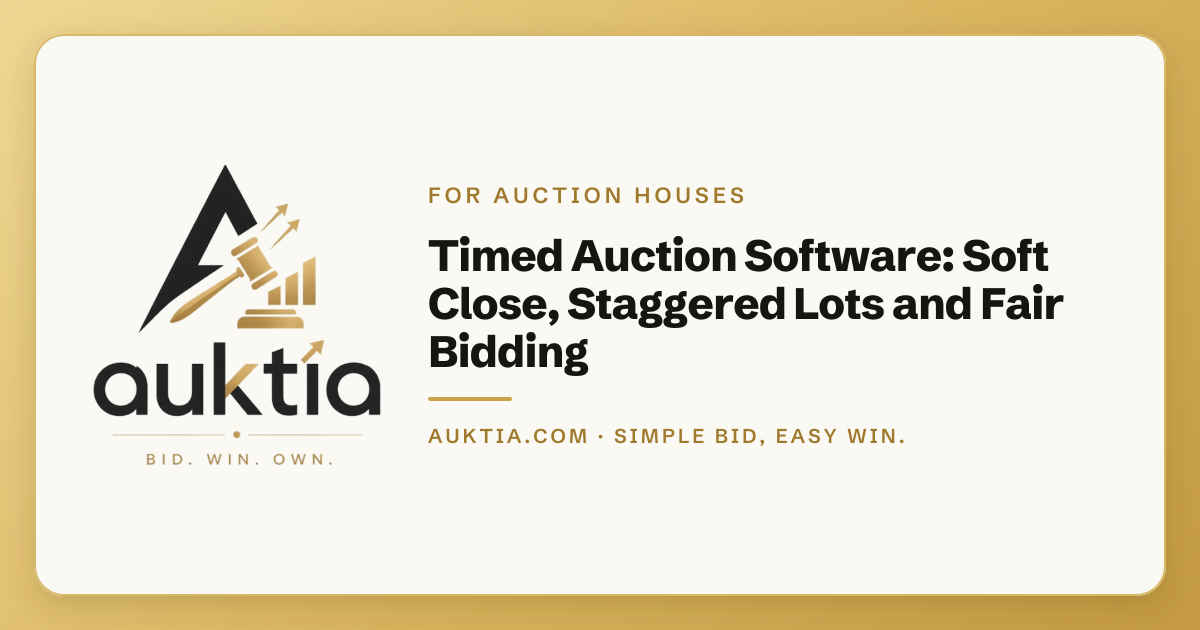 Auktia: Timed Auction Software: Soft Close, Staggered Lots and Fair Bidding